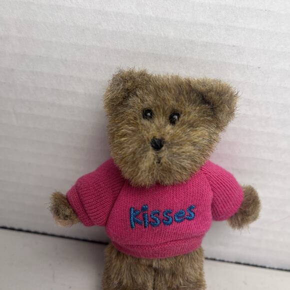 Boyds Bear Thinkin of Ya Mini 4" Message Kisses Pink Purple Sweater HTF Rare - Picture 6 of 14